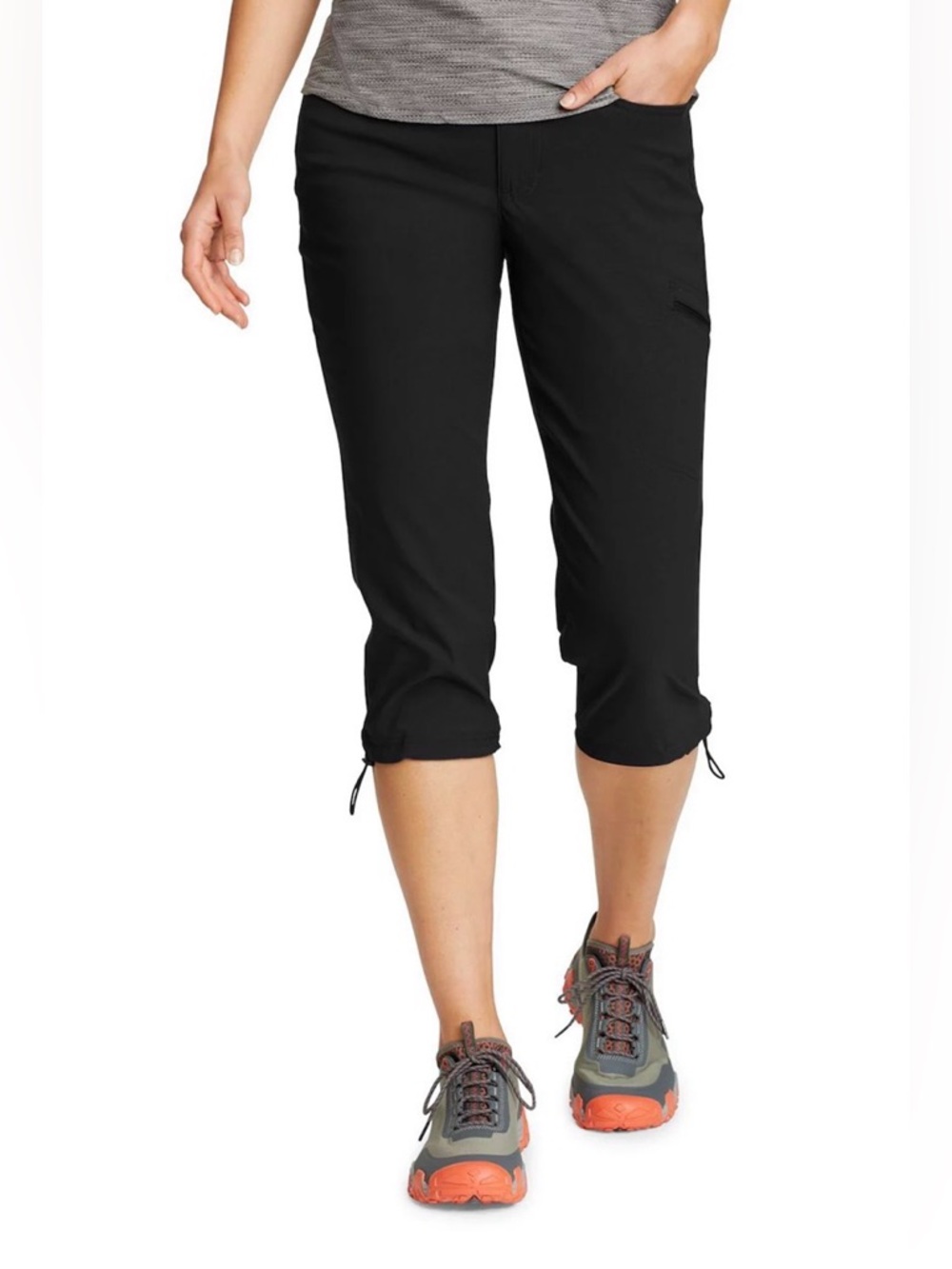 Eddie Bauer Black Waterproof Rainier Active Capri Pants Women’s Size 8
